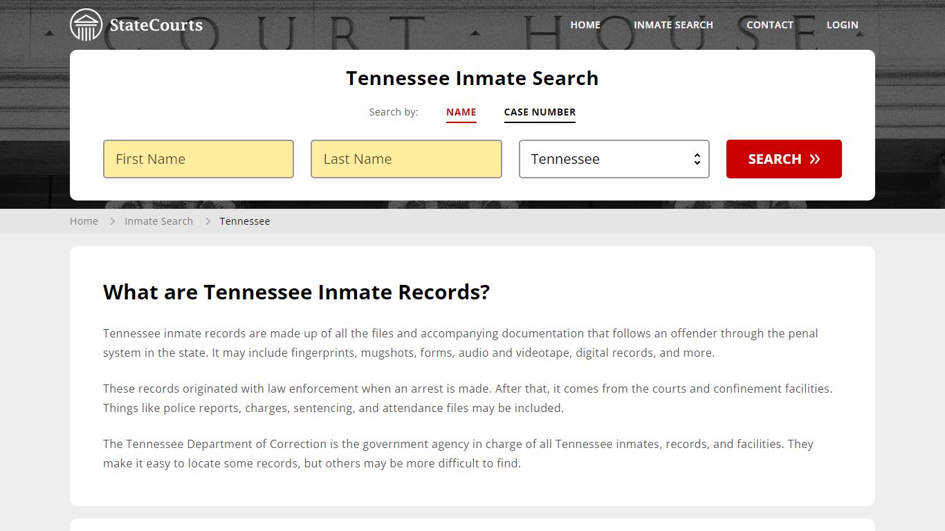 Tennessee Inmate Search, Prison and Jail Information - State Courts