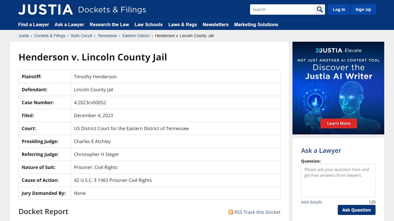Henderson v. Lincoln County Jail 4:2023cv00052 | US District Court for ...